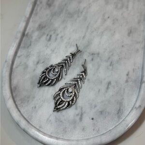 Kendra Scott Silver Feather Earrings